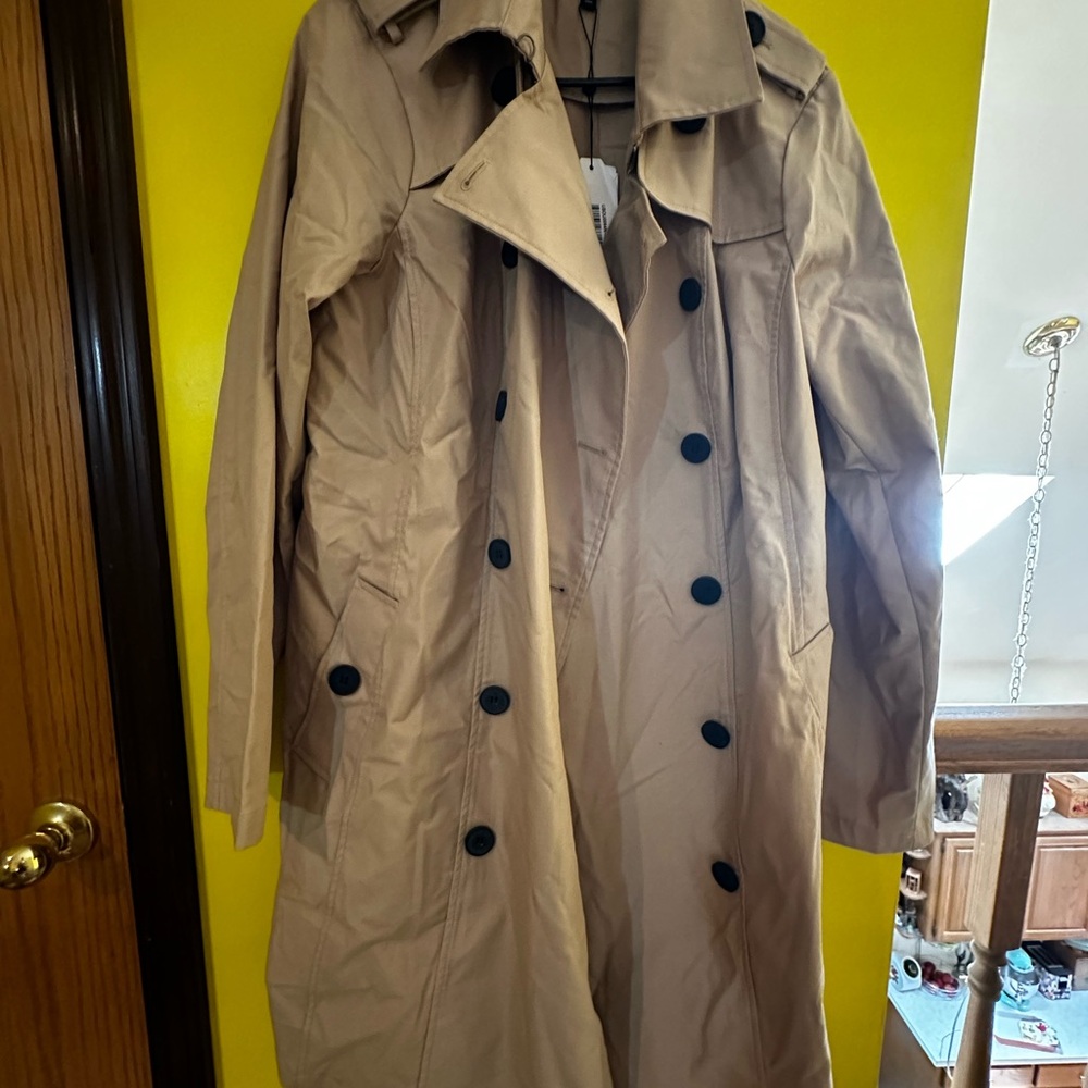 Universal Standard Tan Trench Coat with Belt